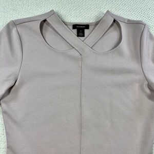 Halogen Women‎ Long Sleeve Cutout Neck Ponte Knit Top XS Mauve Contemporary